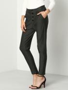 Shein Grey Buttons Slim Pant