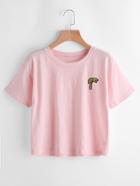 Shein Coconut Tree Patch Tee