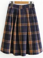 Shein Plaid Back Zipper Pleated Skirt