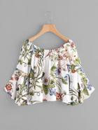 Shein Jungle Print Bell Sleeve Top