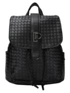 Shein Black Weave Fashion Pu Backpack