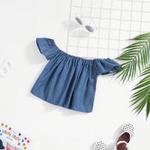 Shein Girls Off The Shoulder Plain Top