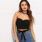 Shein Knot Front Crop Bandeau Top