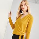 Shein Knot Side Textured Wrap Blouse