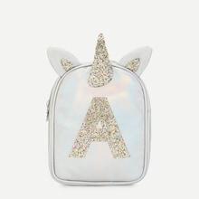 Shein Girls Unicorn Ear Design Glitter Backpack
