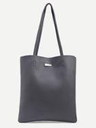 Shein Grey Pebbled Faux Leather Tote Bag
