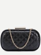 Shein Black Quilted Pu Evening Bag