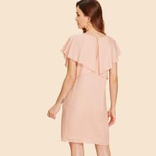 Shein Ruffle Raglan Sleeve Solid Dress