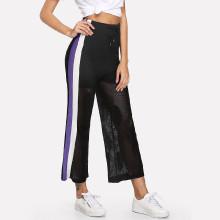 Shein Mesh Contrast Wide Leg Pants