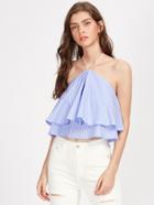 Shein Double Layer Pinstripe Halter Top