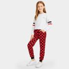 Shein Girls Gingham Tapered Pants