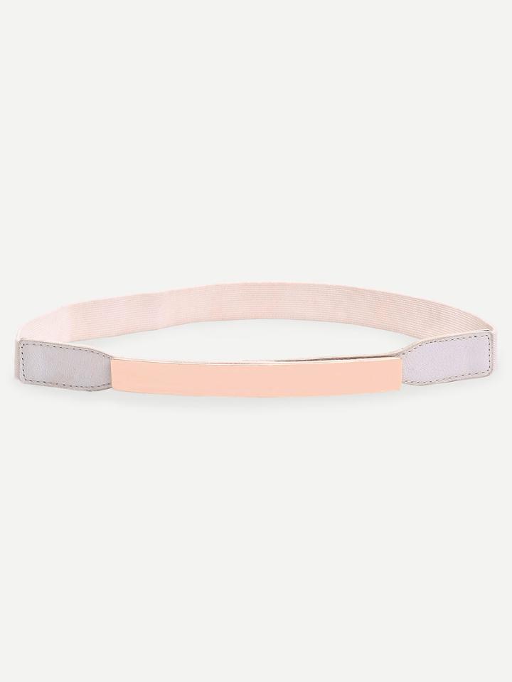 Shein Metal Bar Stretch Belt