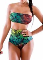Rosewe Vintage Style Two Pieces Design Printed Swimwear For Beach