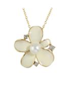 Shein Beige Pearl Flower Necklace