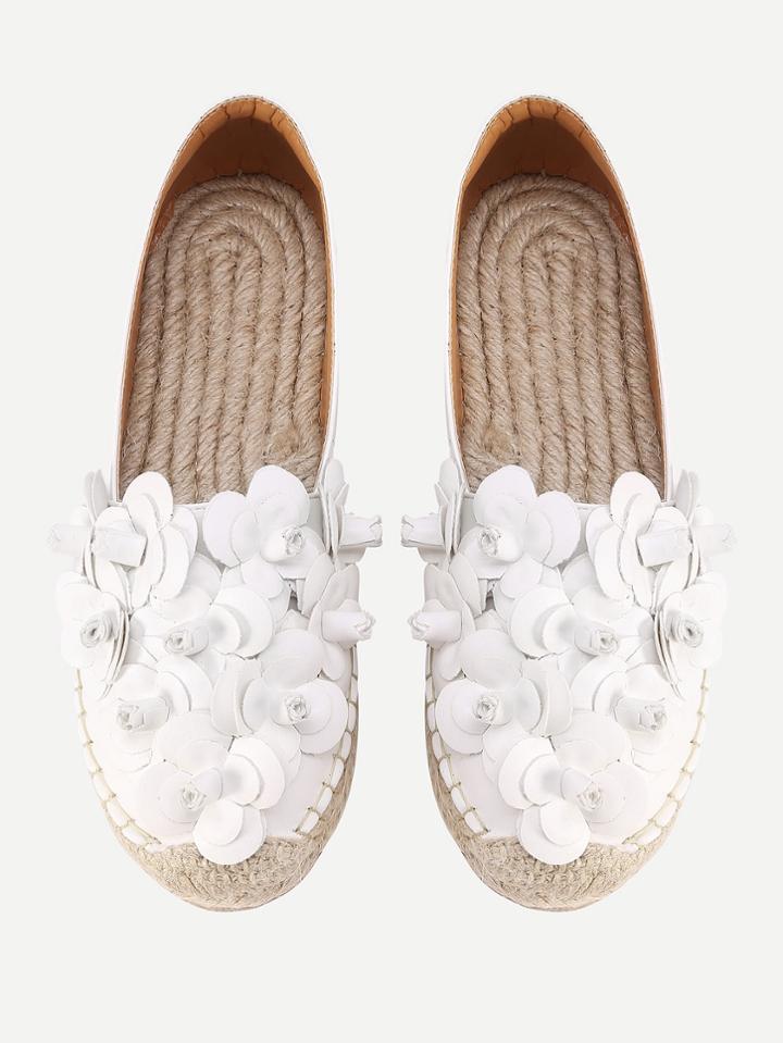 Shein Flower Embellished Espadrille Flats