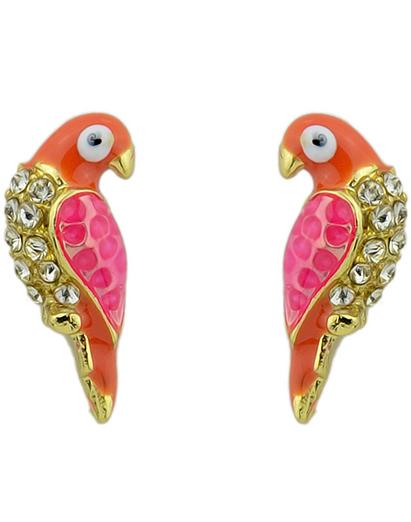 Shein Gold Diamond Parrot Stud Earrings