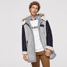 Shein Men Cut And Sew Mixed Media Coat