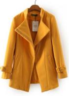 Rosewe Vogue Yellow Long Sleeve Coat With Turndown Collar