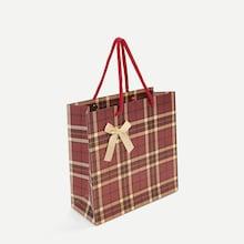 Shein Plaid Pattern Medium Paper Storage Bag