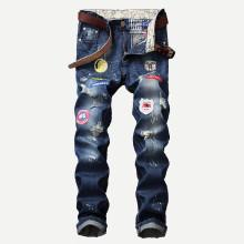 Shein Men Paint Splatter Patched Jeans