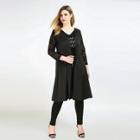 Shein Plus Lace Contrast Sleeve Coat