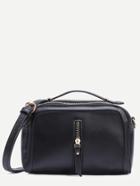 Shein Black Zip Front Mini Duffle Bag