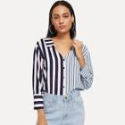 Shein Two-tone Stripe Shirt