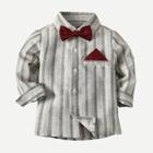 Shein Toddler Boys Bow Tie Striped Shirt
