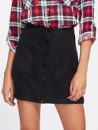 Shein Patch Pocket Front Button Up Skirt