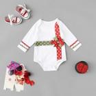 Shein Toddler Girls Contrast Bow Polka Dot Jumpsuit