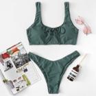 Shein Cut Out Knot Front Bikini Set