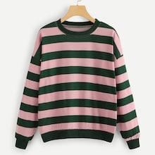 Shein Striped Color Block Sweatshirt