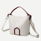 Shein Geometric Print Pu Shoulder Bag With Handle