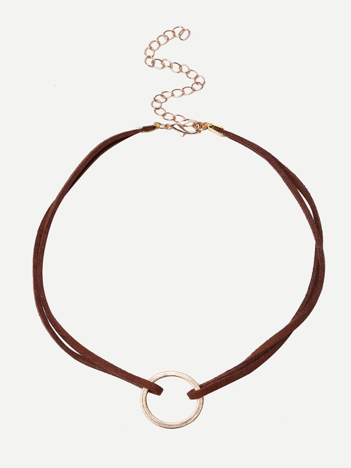 Shein Brown Geometric Minimalist Necklace