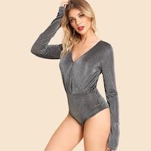 Shein V Neck Sparkle Bodysuit