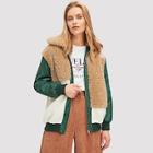 Shein Color Block Padded Teddy Jacket