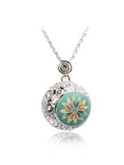 Shein Daisy Pattern Crystals Pendant Necklace