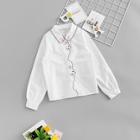 Shein Girls Contrast Binding Animal Trim Shirt