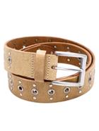Shein Beige Studded Hollow Out Buckled Belt