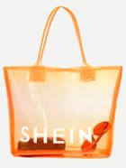 Orange Shein Print Clear Beach Tote Bag