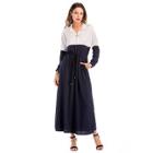 Shein Two Tone Zip Up Front Drawstring Dress