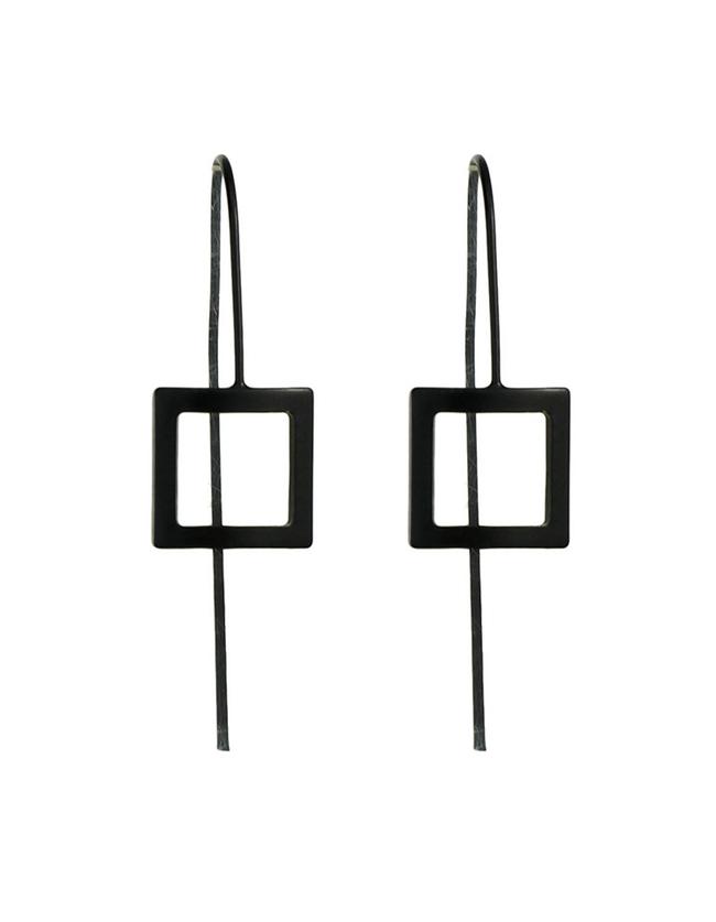 Shein Black Punk Long Stick Earrings