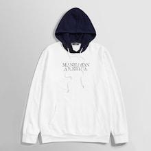 Shein Men Letter Front Drawstring Hoodie