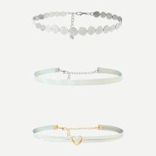 Shein Heart & Disc Choker Set 3pcs