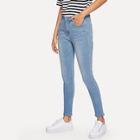 Shein Pocket Patched Skinny Jeans