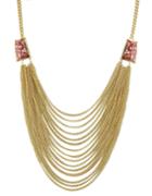 Shein Red Multi Chain Necklace For Women