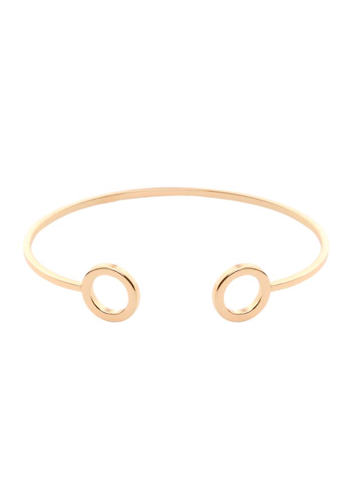 Shein Gold Plated Geometric Smooth Design Open Bangle
