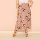 Shein Plus Flower Print Maxi Skirt