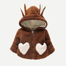 Shein Toddler Girls Rabbit Ear Decoration Faux Fur Outerwear