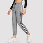 Shein Contrast Taped Side Drawstring Waist Pants